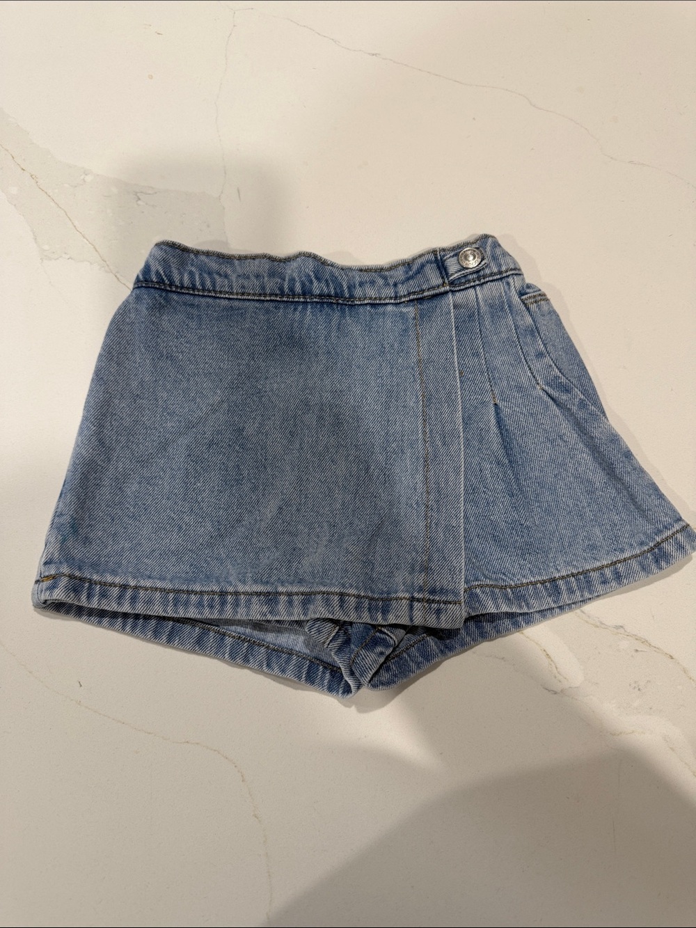 Zara Light Blue Denim Wrap Skort